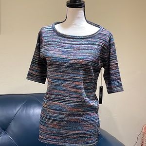 Vertigo knit short sleeve top